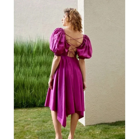 Elegant Purple Midi Dress - Picture 5 of 9